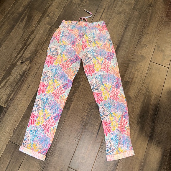 ✨NWT✨ Lilly Pulitzer 31" Taron Mid-Rise Linen Pant - Multi Splashdance Size XS - Picture 2 of 9